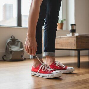 CONVERSE All Star US 6 Espadrilles Sneakers Toile Rouge Lo-Top Unisex